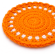 Handcrafted Orange Cotton Yarn Crochet Doily Coaster